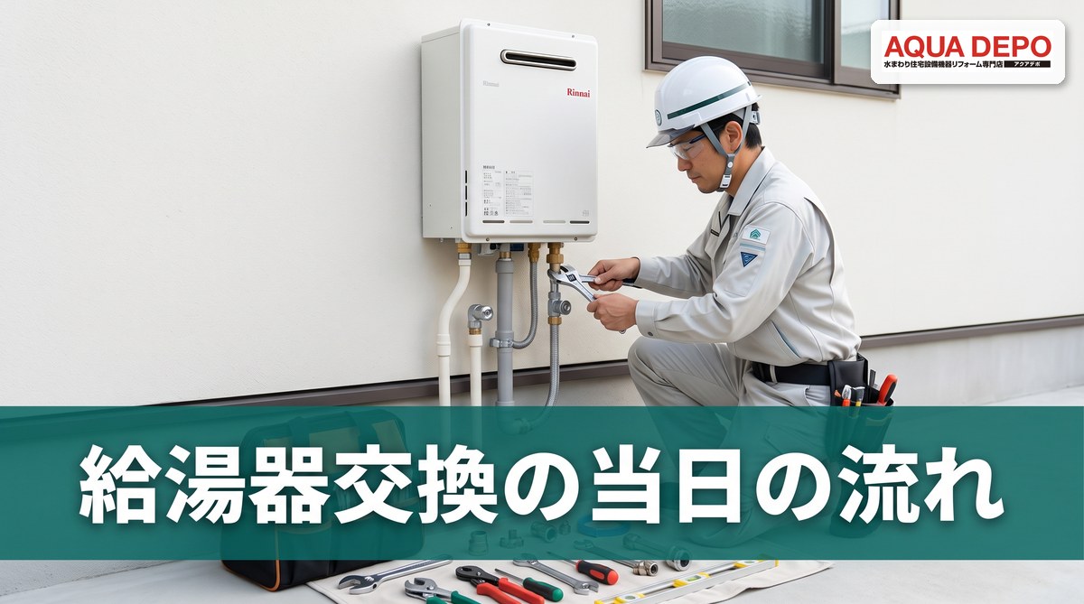 給湯器交換の時間は2〜4時間が目安｜何時間かかる？当日の流れと立ち会い