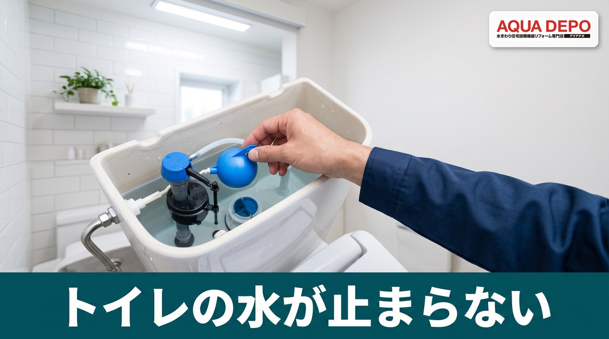 トイレの水が止まらない｜原因の見分け方と修理・交換の判断